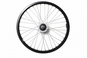 20-inch voorwiel met naafdynamo voor bakfiets met dubbelwandige velg en RVS spaken