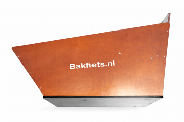 Lange bak voor bakfiets van Bakfiets.nl inclusief bankje en gordels